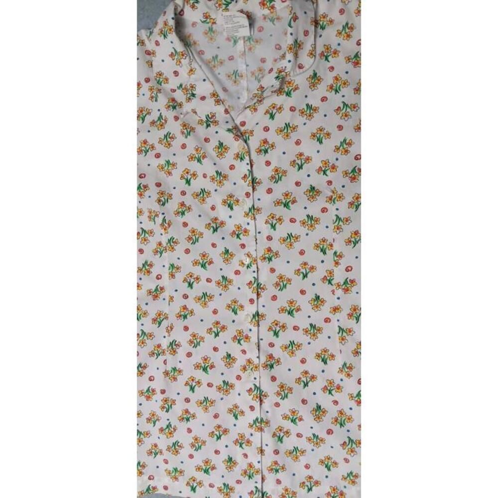 Bobbie Brooks Sleeveless Button Up Blouse Womens Size XL White Floral And Swirls - Picture 6 of 11